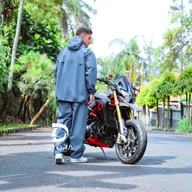 Raincoat DYORA Aussie Series Grey/ Jas Hujan Pria Wanita Original Mantel Hujan Cowok Cewek