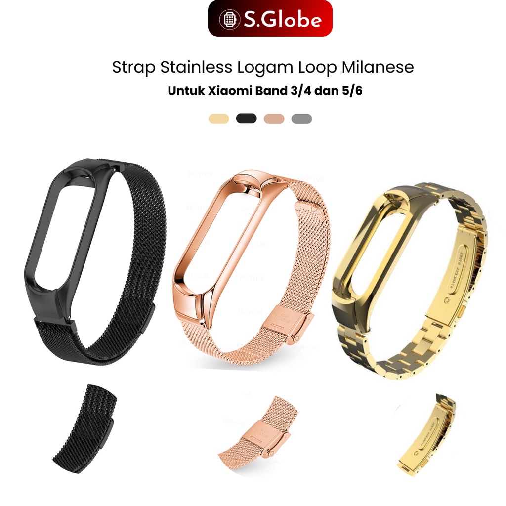Stainless Strap Xiaomi Band Mi Band 3 4 5 6 Luxurious Strap M6 M7 Smartwatch Replacement Band