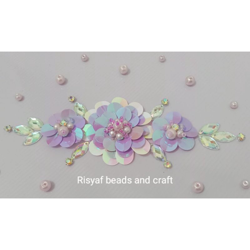 (pre-order)Payet Pinggang Bunga Lilac panjang 20cm