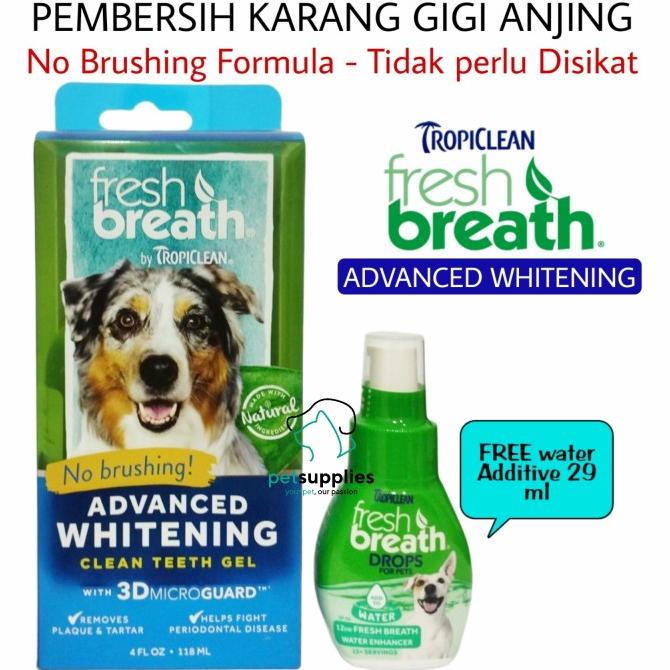 Pembersih karang gigi anjing TROPICLEAN ADVANCED WHITENING (USA)