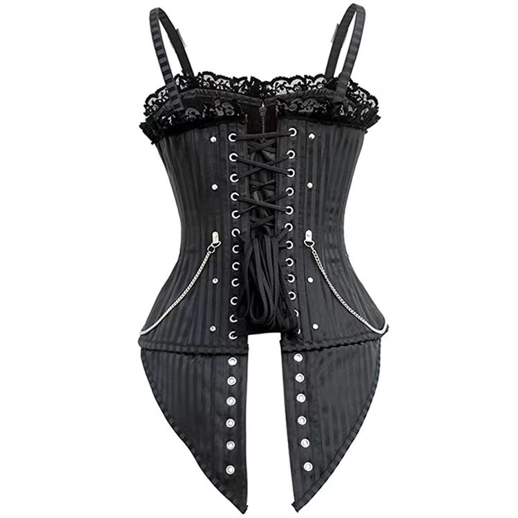 Women's Gothic Boned Striped Corset 8519 (M/L/XL/XXL)