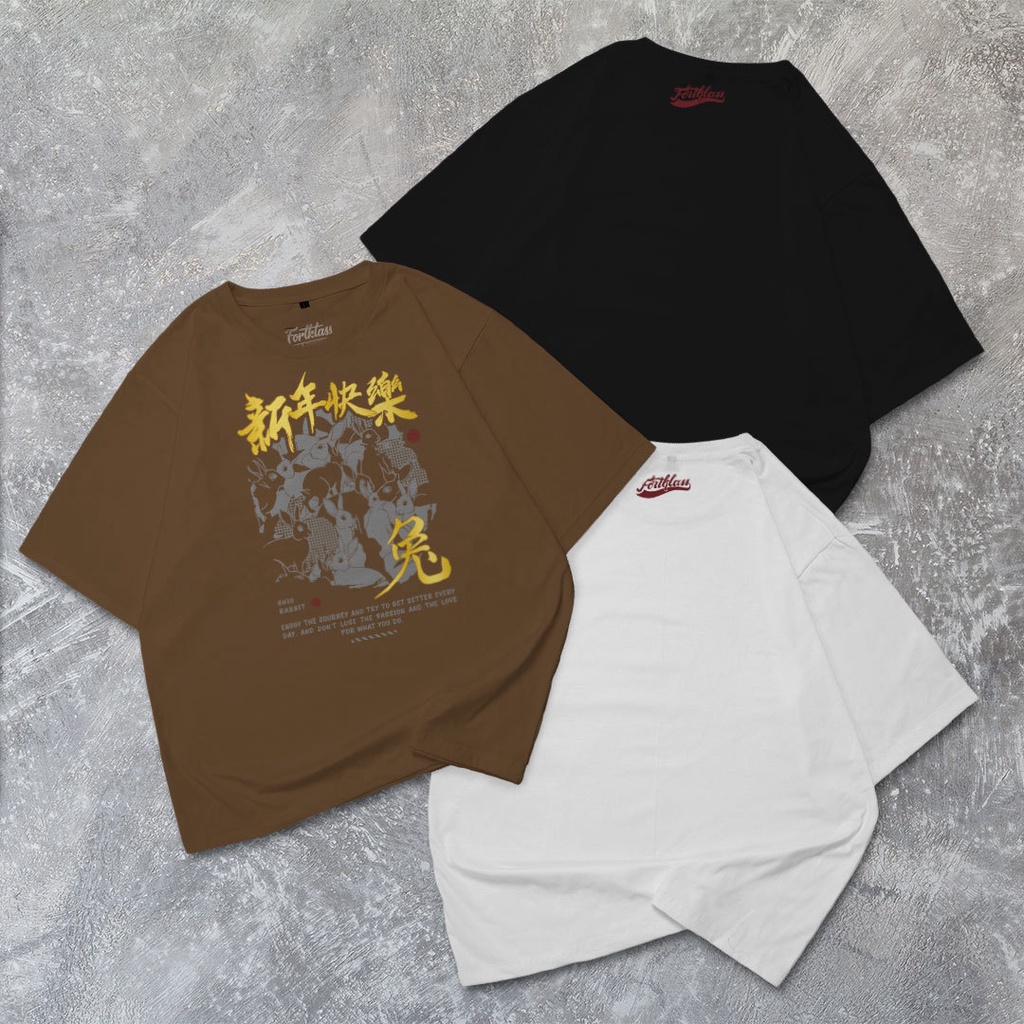 Hipnop Kaos Oversize KELINCI T-Shirt Cowok Premium Kaos Imlek