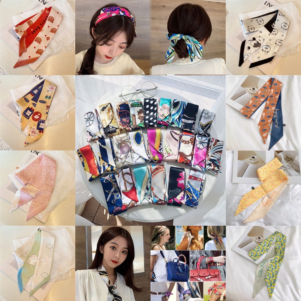 premium Mini satin scarf twilly Syal sutra kecil Scarf tas dekorasi diikat korean silk hair rambut/ ikat rambut tali korea syal ikat pita