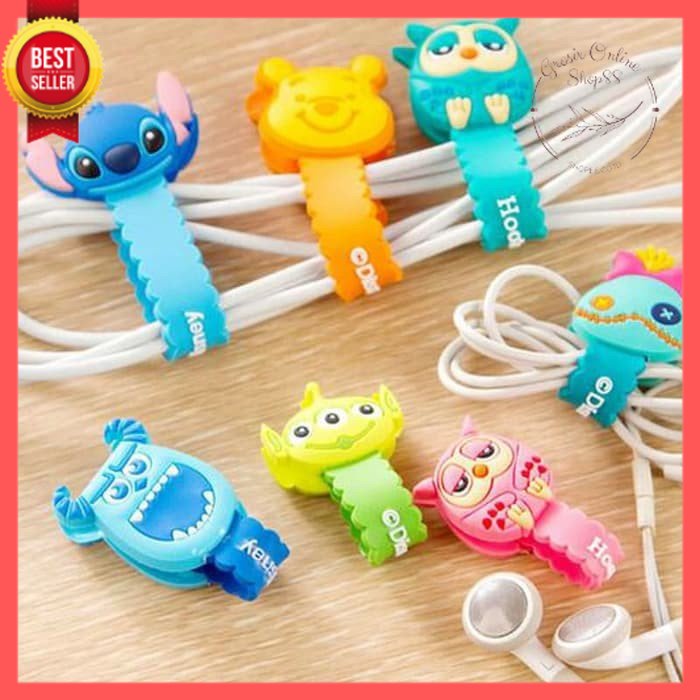 GOS -I111- Pengikat Kabel - Jepitan Kabel Charger Karakter - Pengikat Kabel Silicone Karakter Lucu