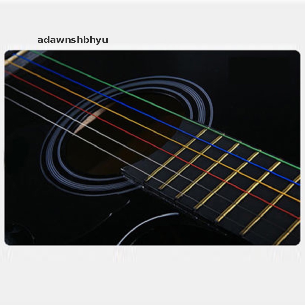 Adawnshbhyu NEW One Set 6pcs Rain Senar Warna Warni Untuk Aksesori Gitar Akustik &lt;Unk&gt;Satu Set 6pcs String Warna Warna-Warni Hujan Untuk Aksesori Gitar Akustik Satu Set 6pcs R