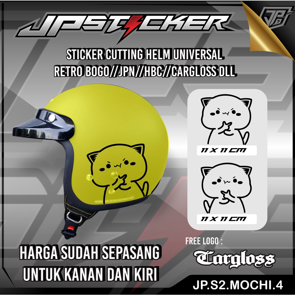 JP STICKER HELM BOGO - Stiker Helm Bogo Mochi Cutting Sticker Aksesoris Helm Wanita Bogo Retro Jp 04