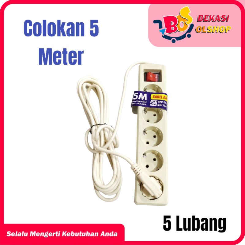 Stop Kontak/Colokan 5 Meter 5 Lubang