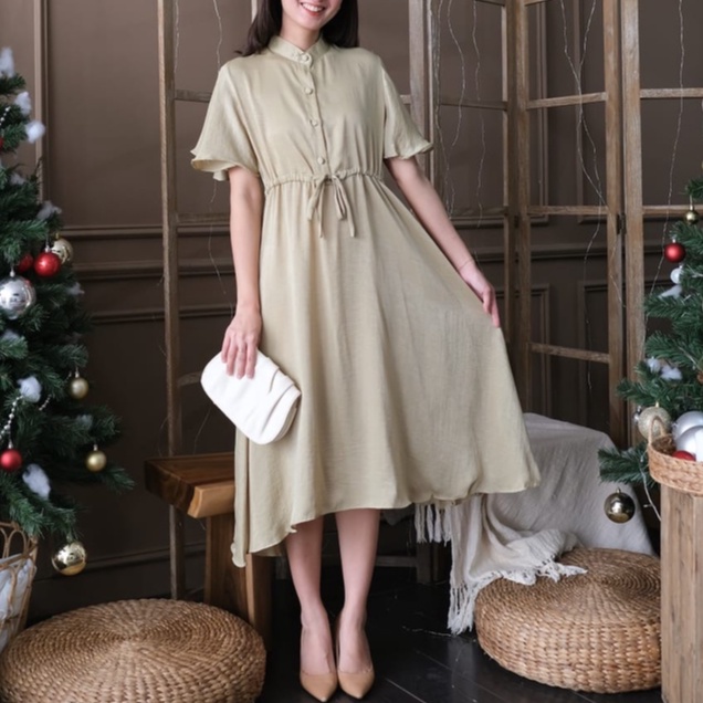 BABESWEAR - MINJI DRESS gold merah party kondangan natal kasual wanita wedding