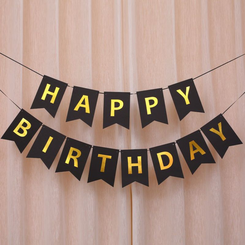 Banner Happy Birthday Banner Ultah Segilima Banner Ulang Tahun Polos Import Bunting Flag Banner Ulan