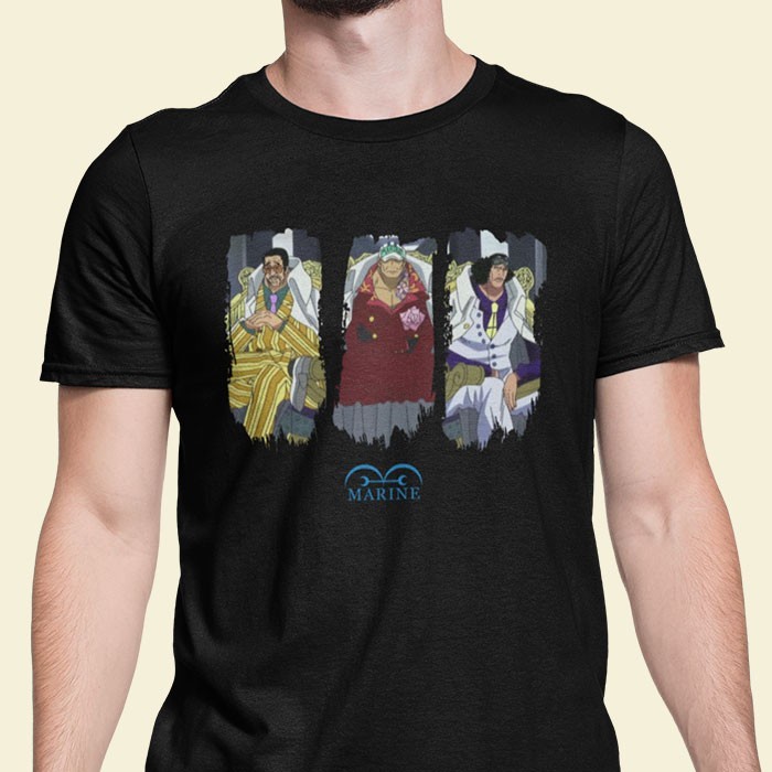 Kaos Anime Trio Admiral Baju One Piece Aokiji Akainu Kizaru