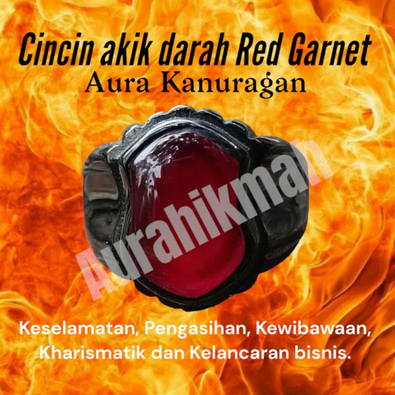 CINCIN BATU AKIK DARAH RED GARNET
