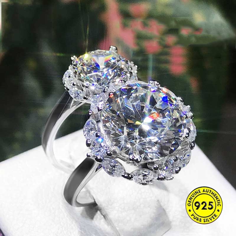 Cincin Fashion Moissanite Wanita Mewah Kadar 5karat M210