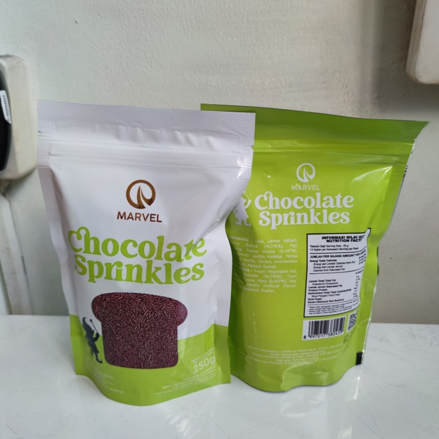 

MARVEL Chocolate Sprinkles 250gr Meses coklat butir ceres non repack