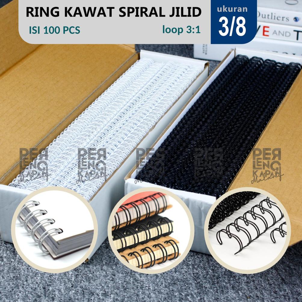 

RING KAWAT SPIRAL JILID 3/8 F4 ATAU A4 SPIRAL WIRE 3:1 38 ATAU 35 LOBANG TERLARISS...,,,,,