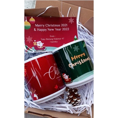 Christmas Hampers Mug Premium  Custom Kado Natal Hadiah Gift Bermanfaat