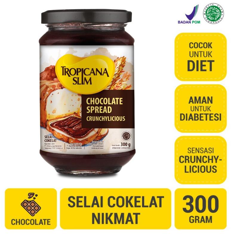 

Terjamin Tropicana Slim Chocolate Spread 300g - Selai Cokelat Nikmat Tanpa Gula Pasir ,.,.,.,,