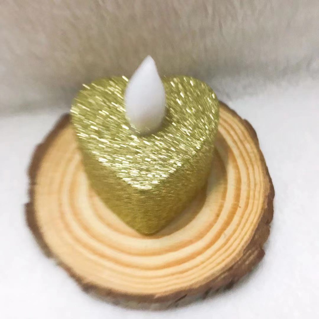 1pcs Flameless Elektronik Berbentuk Hati Lampu Lilin LED Bubuk Emas Candle Light Love Candles Lampfor Rumah Pesta Pernikahan Ulang Tahun Hari Valentine Dekorasi