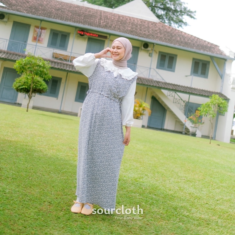 Vinna Overall - Set Overall dan Collar Shirt Gamis dan Dress