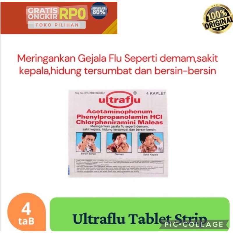 ULTRAFLU TABLET ISI 4 TAB  ORIGINAL GROSIR MURAH