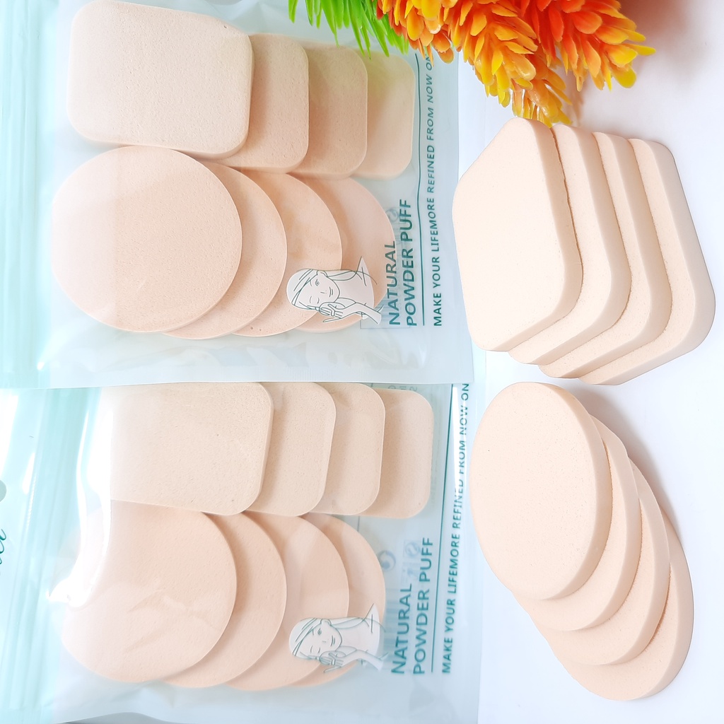 BIMBIM Spon Bedak 1 Set isi 8 Pcs Spons Bedak Spons Make Up Tools Alat Kosmetik Spons Makeup