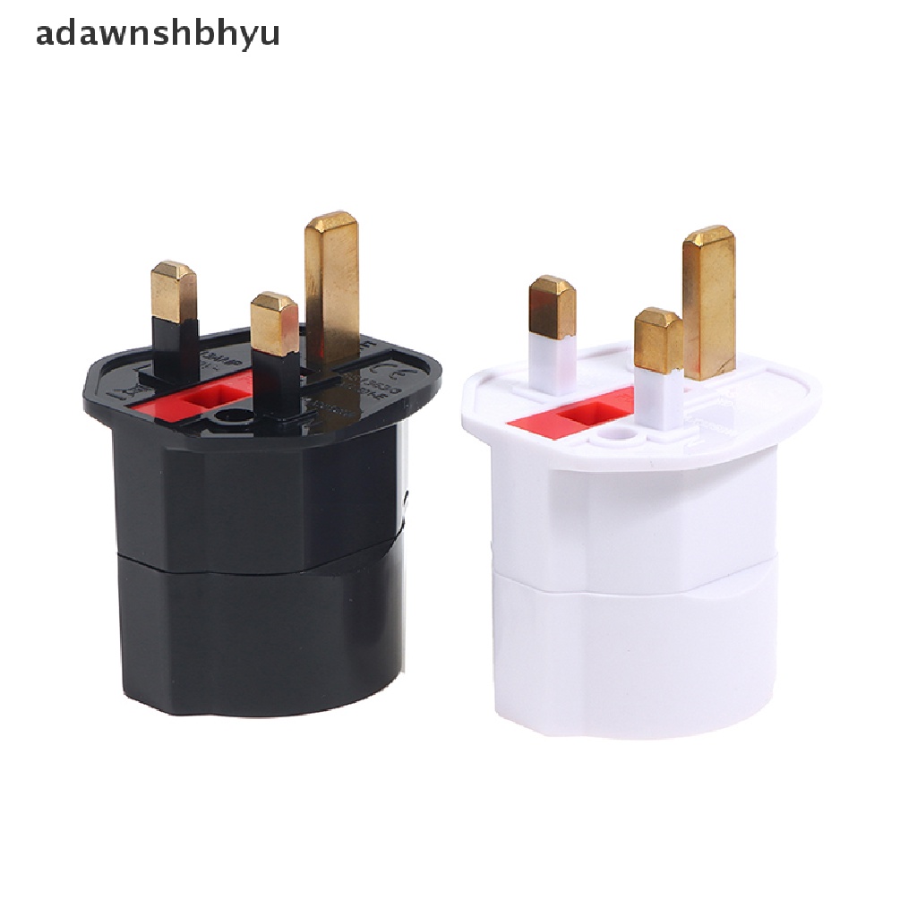 Adawnshbhyu EU Euro 2pin Ke UK 3pin Plug AC Universal Adaptor Travel Converter ID Eropa