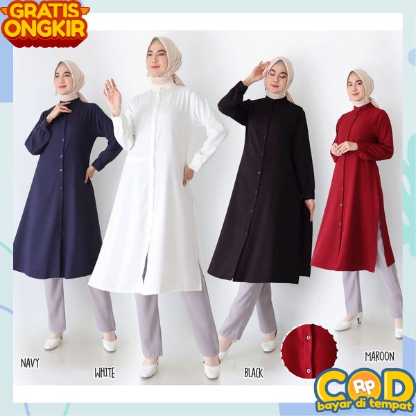 Tunik Polos Wanitaa Tnik Panjang Longtunik Bj Kerja Thunik Formal Bju Tonik Wnta Kekinian Tunix Wani