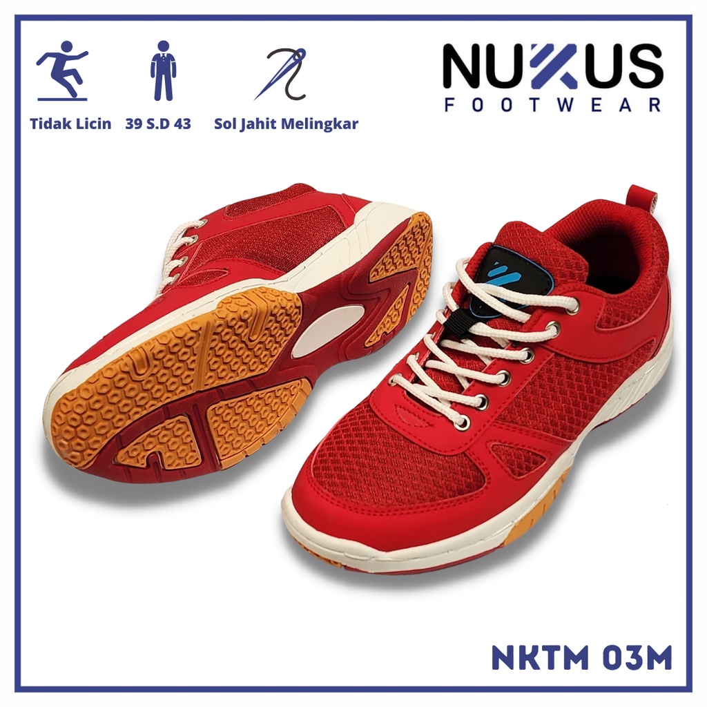 Sepatu Pria Badminton Tali Olahraga Merah - NKTM 03M