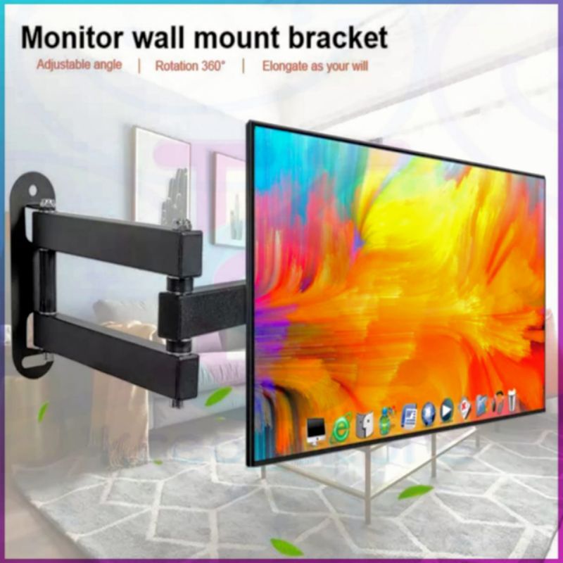 Bracket Tv Monitor 14-32inch Braket Breket Briket Monitor Rotate 360