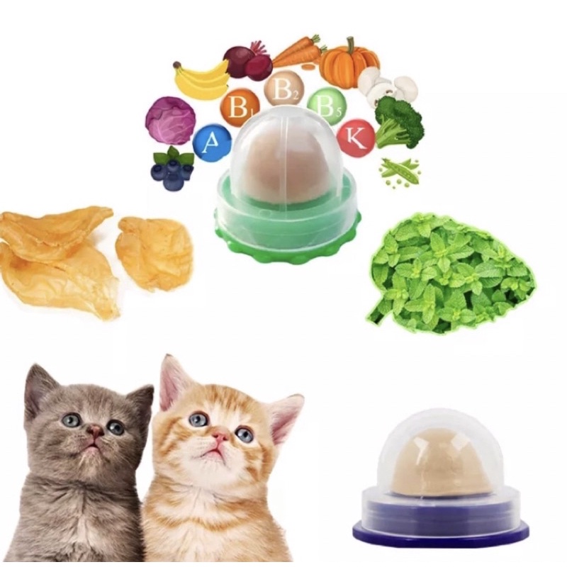 Mainan Kucing Bola Catnip Rotating Catnip Ball Cat Candy Kucing Anti Stress