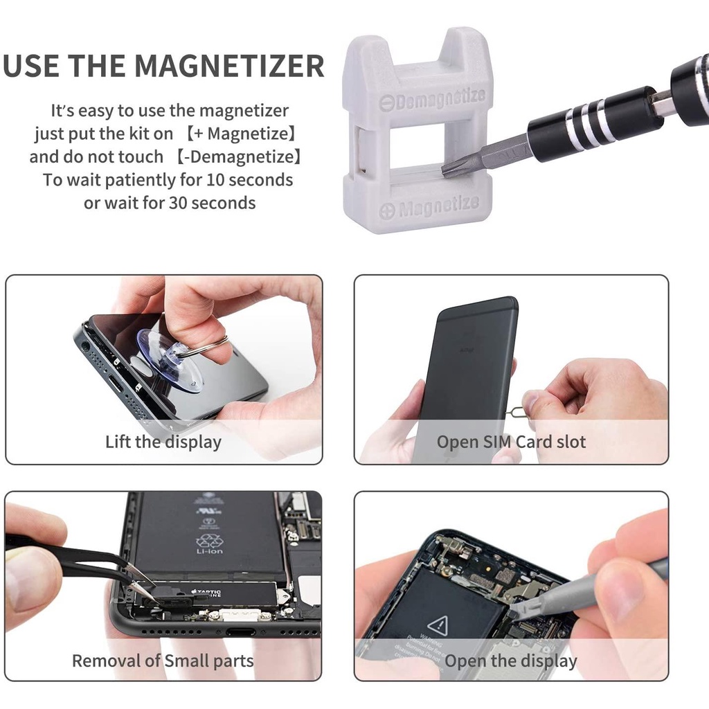 ISKU Obeng Set 122 in 1 Obeng HP Multifungsi Alat Bongkar Mini Precision Magnetic Screwdriver Obeng Set Komplit Serbaguna HP Laptop Reparasi