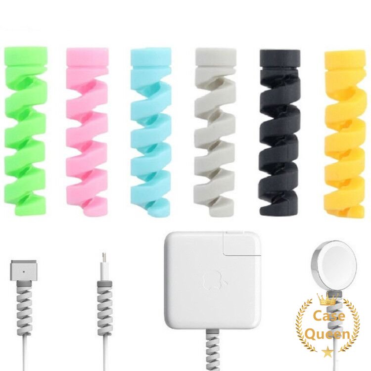 1pc Kabel Data Bahan Silikon Spiral Untuk IPhone Android