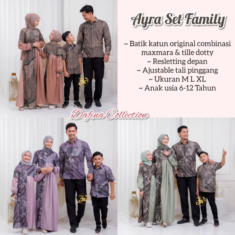 Ayra Set Family Couple Batik Keluarga Couple Lebaran Couple Set Family