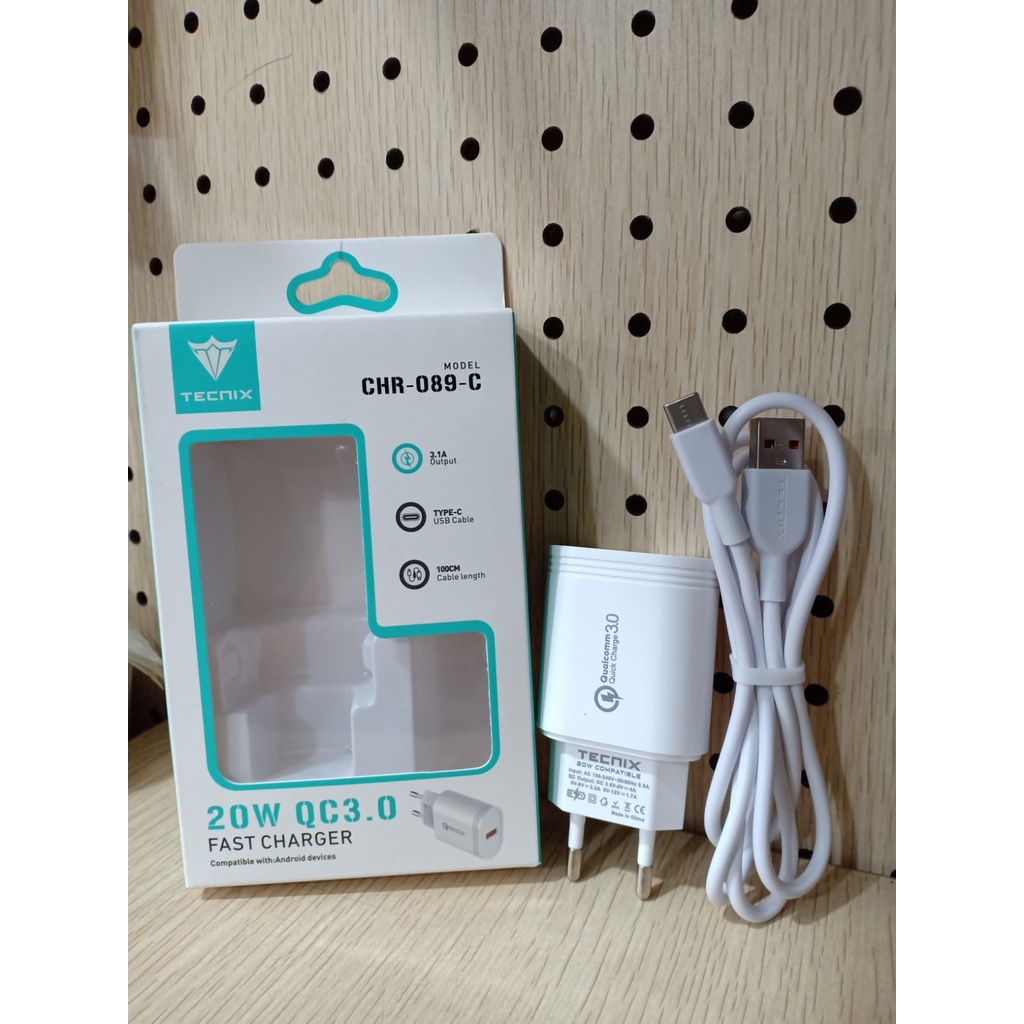 Adaptor Charger Fast Charging 3.0 TECNIX CHR-089-C Charger Type C 20W