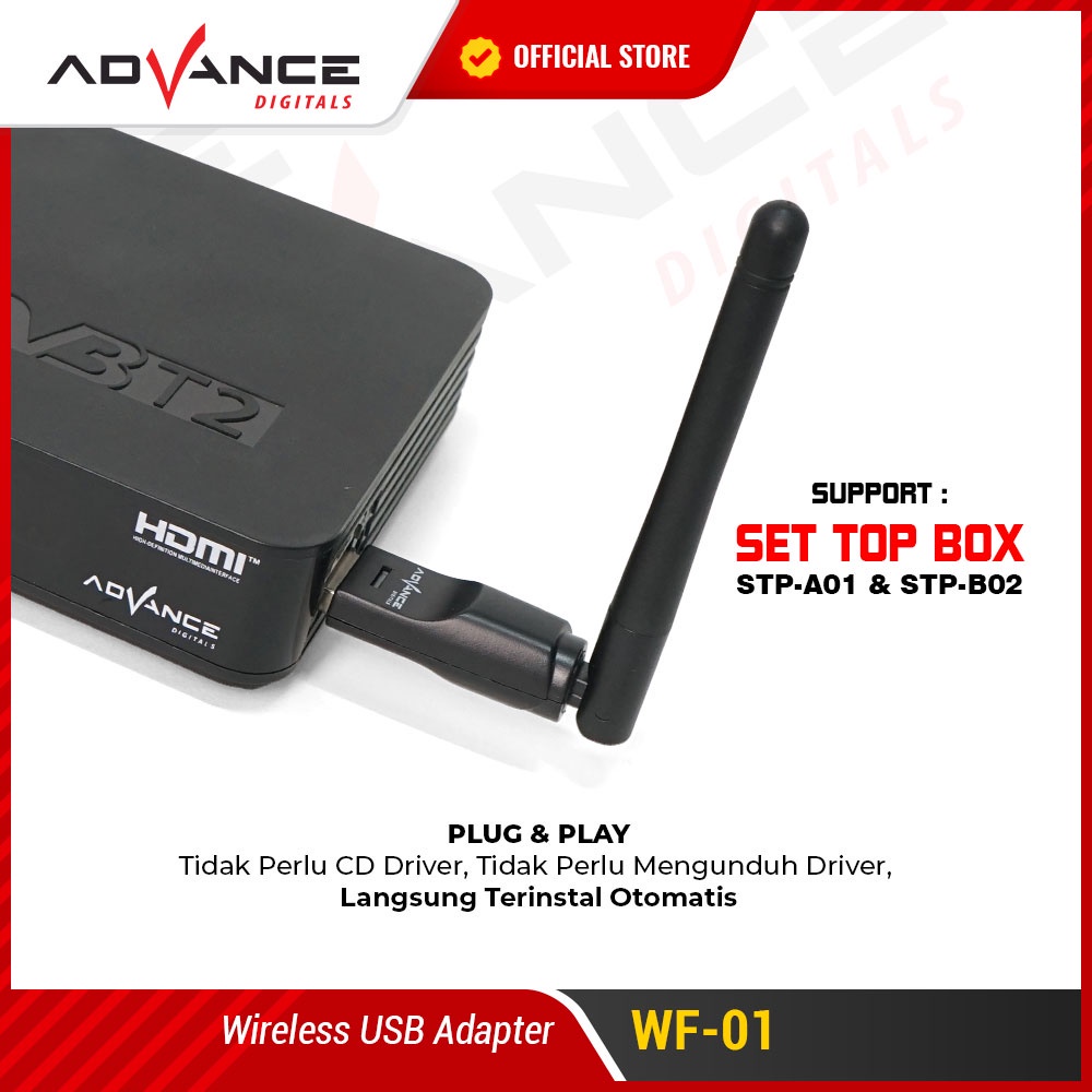 ADVANCE USB DONGLE DOUNGLE WIFI WIRELESS ADAPTER RECEIVER WF-01 PC KOMPUTER LAPTOP SET TOP BOX150Mbps