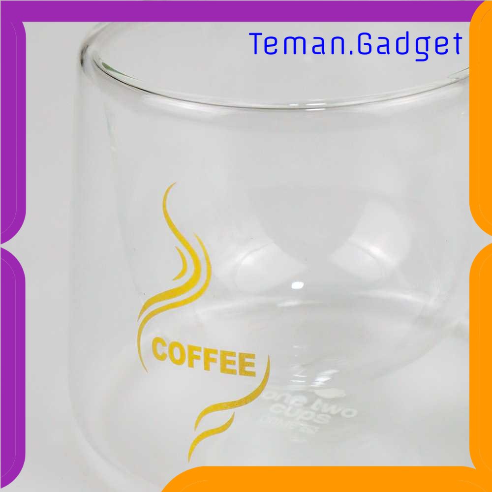 TG - DPR One Two Cups Cangkir Kopi Anti Panas Double Wall Glass 200ml - DOME240