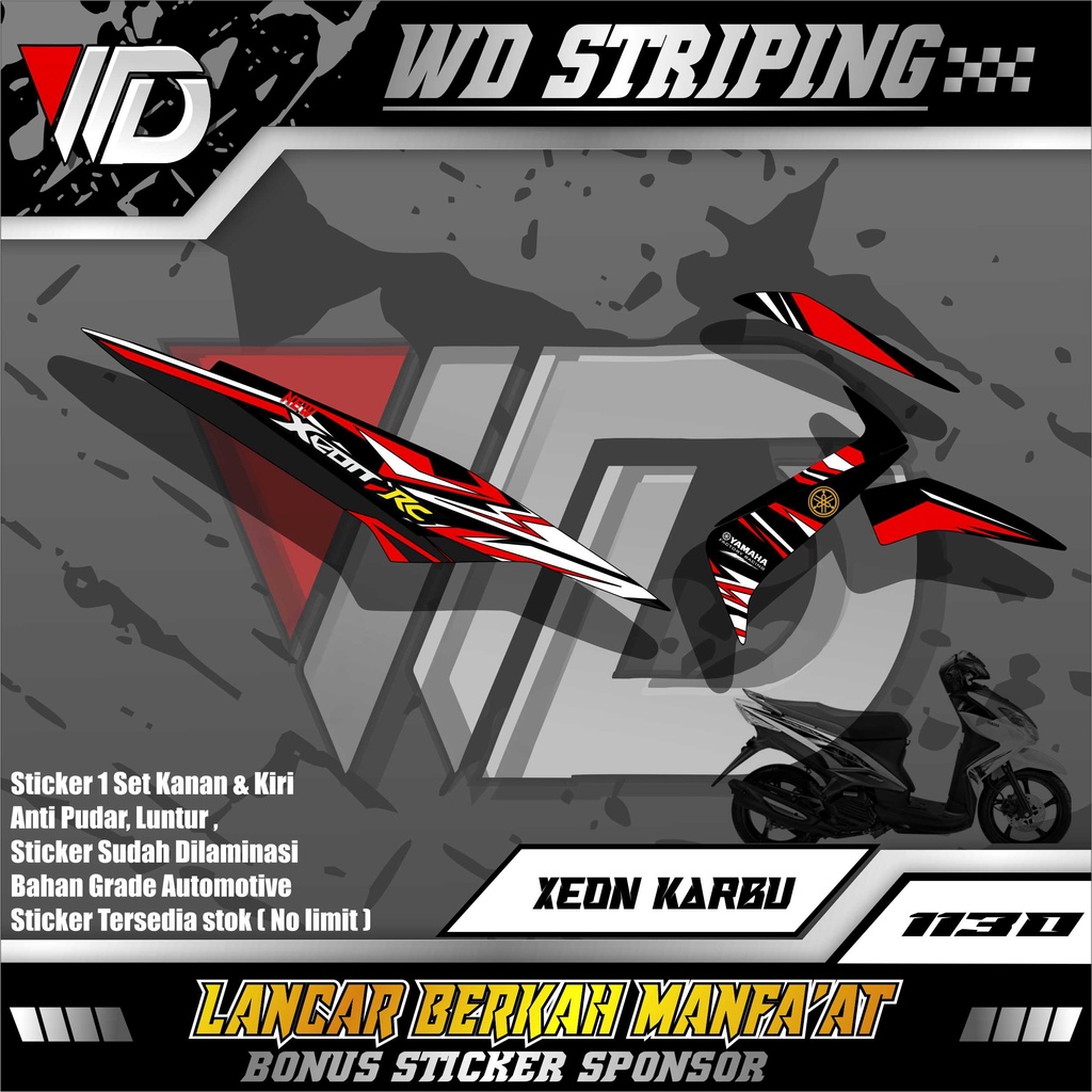1130 STIKER STRIPING SEPEDA MOTOR YAMAHA XEON KARBU VARIASI