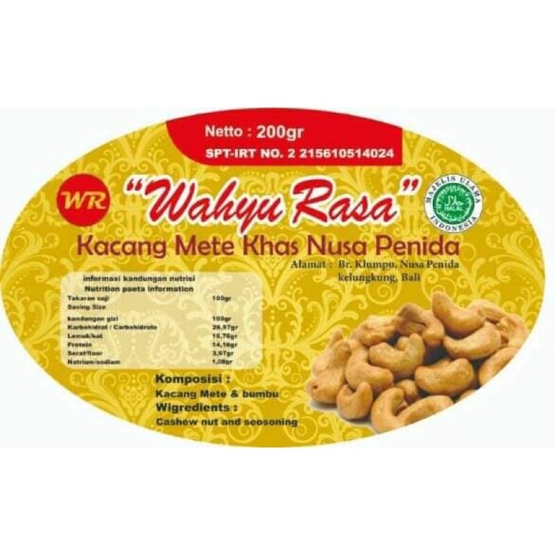 

Wahyu Rasa (Olahan Kacang Mete Khas Nusa Penida)