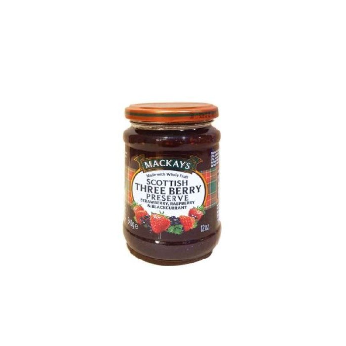 

Mackays scottish three berry jam 340g