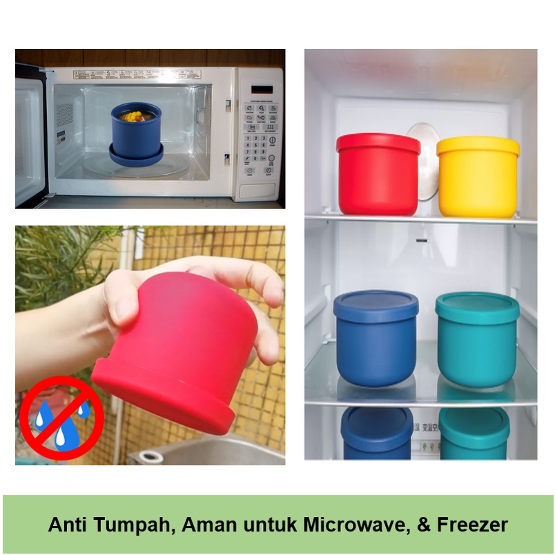 RJ8 LIGERA 250ml Silicone Baby Food Container / Ada Skala Takaran / Lunch Storage Box Wadah Makan