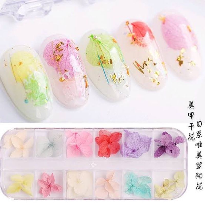 hiasan kuku nail decoration bunga Real flower decoretion nail art aksesoris charm nail charm nailart