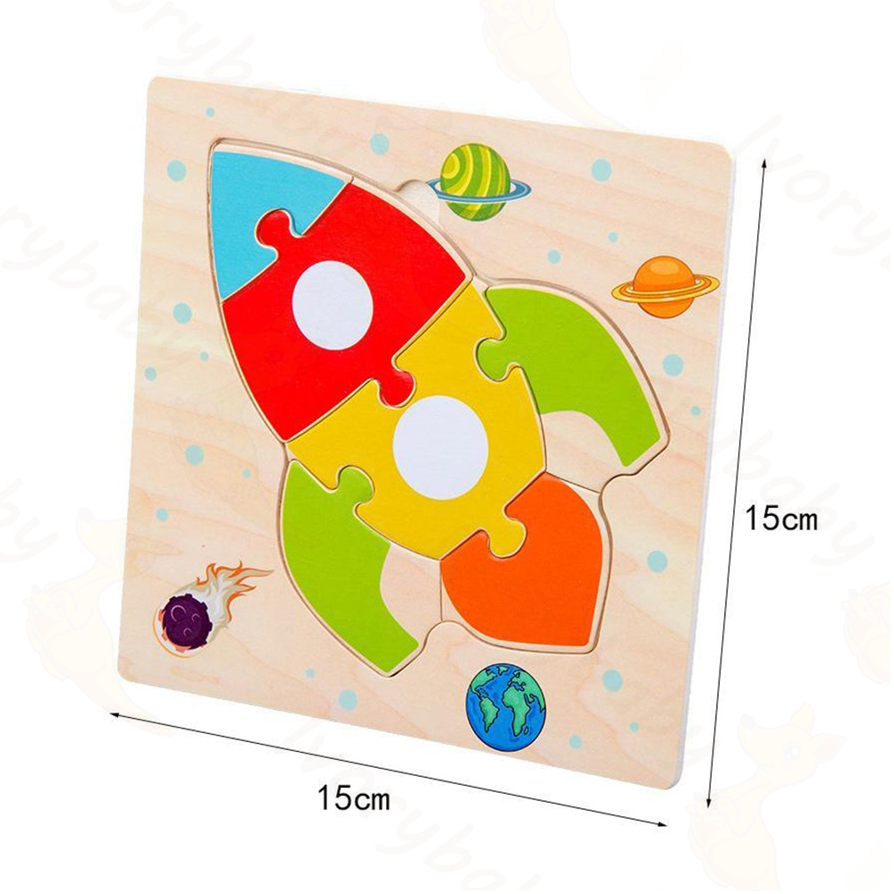 Ivorybaby Puzzle kayu anak 3d Wooden toys Jigsaw puzzle mainan edukasi anak