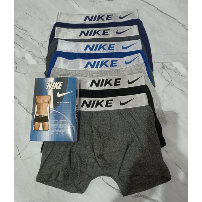 1 kotak isi 3 pcs celana dalam boxer pria / boxer pria n1ke silver