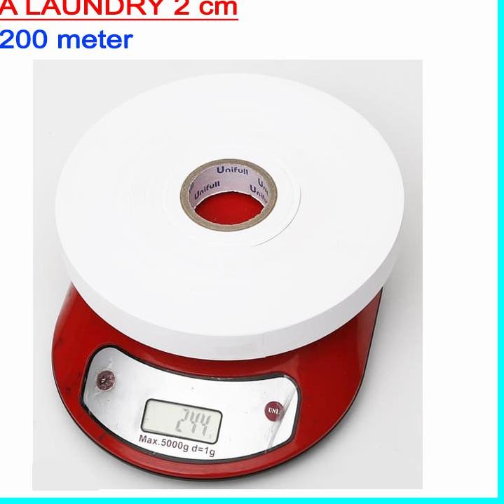 

ル PITA LAUNDRY TAFFETA LABEL PENANDA ROLL KAIN KERTAS 20 mm 2 cm 200 meter Miliki