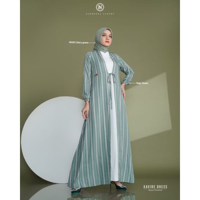 Xavire Dress | Dress Salur terbaru by Nadheera Luxury | Gamis Outer Nadheera