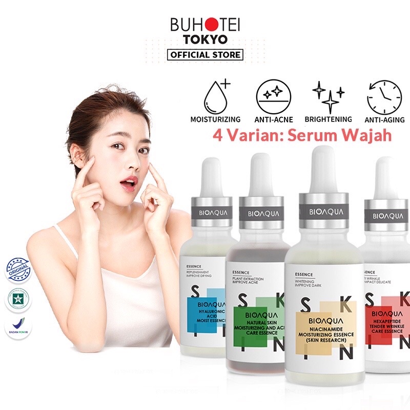 BUHOTEI BIOAQUA Serum Wajah 30ml BPOM dan HALAL Niacinamide Brightening / Hyaluronic Acid Hydrating 