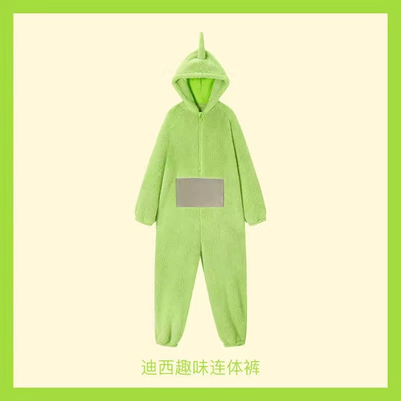 BAJU KOSTUM ONESIE PIYAMA TELETUBBIES TINKY WINKY DIPSY LALA POO KIGURUMI COSPLAY PESTA IMPOR