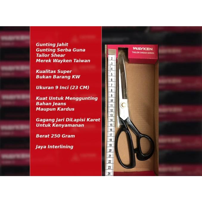

[BISA COD] Gunting Potong Bahan Kain Wayken TC-w240 9 inchi