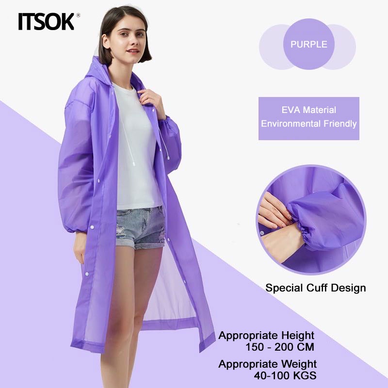 ITSOK JAS HUJAN / RAINCOAT COLOURFUL / JAS HUJAN EVA POLOS / JAS HUJAN UNISEX / JAS HUJAN TRANSPARAN TEBAL / JAS HUJAN PRAKTIS/jas hujan pria/jas hujan wanita/jas hujan plastik/import raincoat