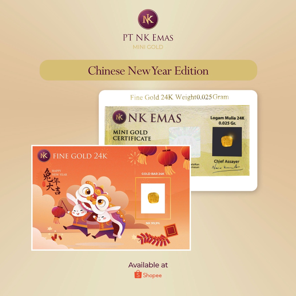 25 Pcs NK Mini Gold 0.025 Gram (Chinese New Year Envelope Edition) B