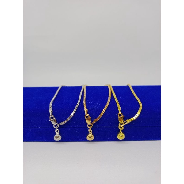 gelang tangan perempuan model Milano kaca 1 bel  perak 925 asli lapis emas putih - perhiasan gelang tangan silver 925 terbaru